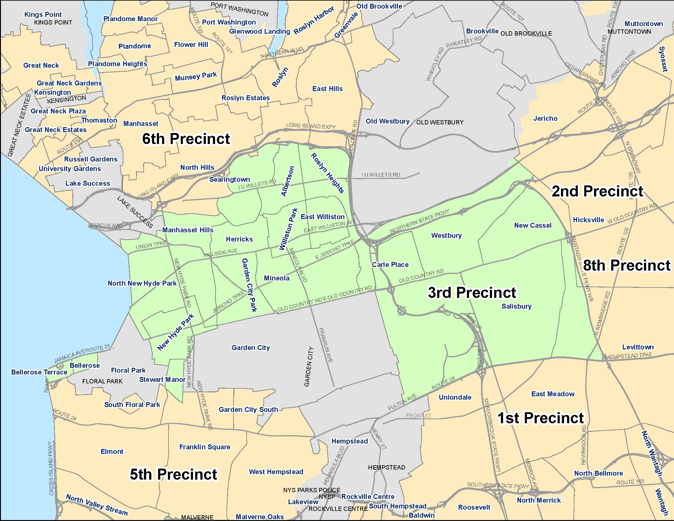 nassau county precincts map Precinct Map Nassau County Police Ny nassau county precincts map